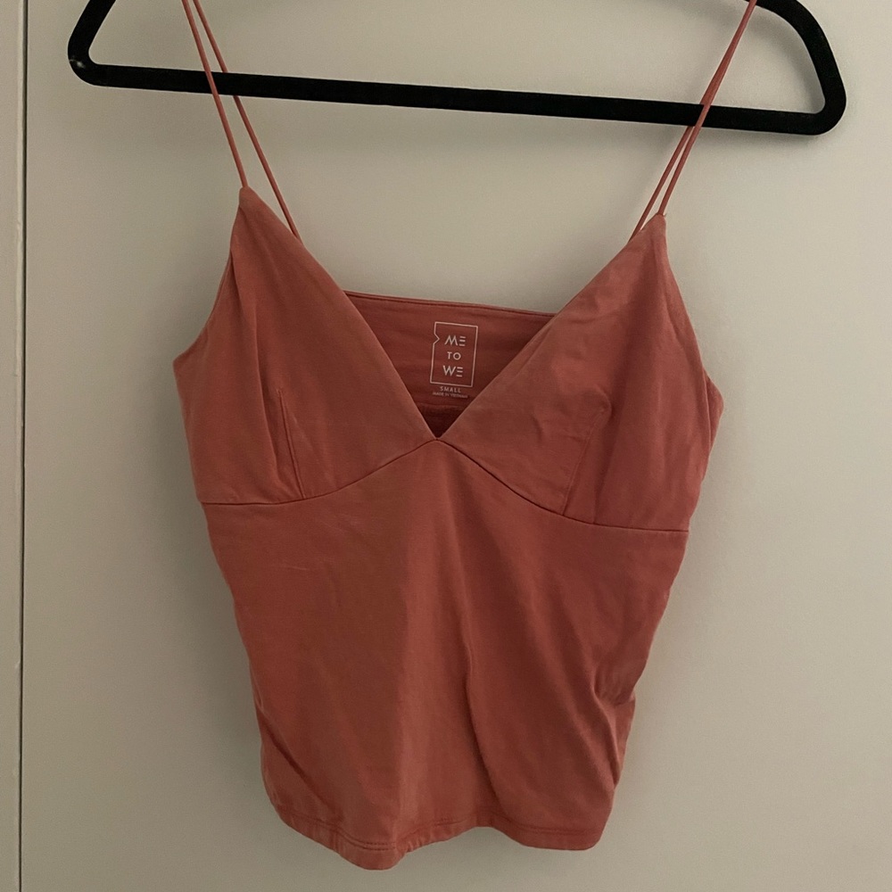 Me to We Small red/ orange spaghetti strap Crop Top